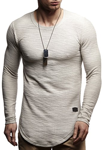 Leif Nelson Herren Pullover Rundhals-Ausschnitt Schwarzer Männer Longsleeve dünner Pulli Sweatshirt Langarmshirt Crew Neck Jungen Hoodie T-Shirt Langarm Oversize LN6298 Signalgrau X-Large