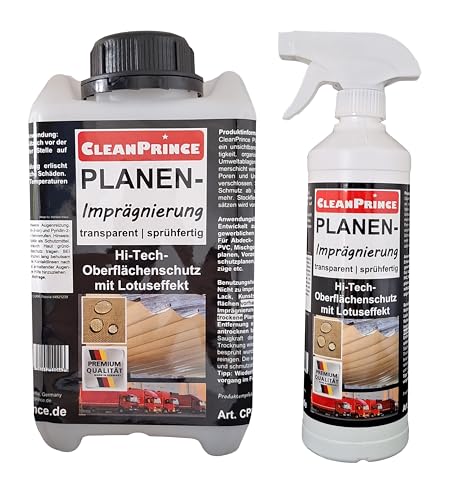 CleanPrince 2,5 Liter Planen-Imprägnierung | versiegelt Planen mit Lotuseffekt | Schutz vor Stockflecken und Schmutz transparent
