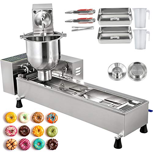 VEVOR Automatische Donut-Herstellungsmaschine, 7L, Kommerzielle Donutmaker, Donutmaschine, Donut Maker Maschine, aus Edelstahl 304, 3 Größen von Donutformen, Vollautomatisch, Intelligente Steuerung