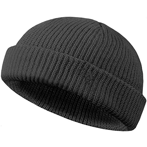 urban ace | Docker | Beanie Mütze, Haube, für Frühling, Herbst, Winter, weich & leicht, Damen, Herren, Unisex, glatter, weicher Stoff, optimale one Size Passform, Seemannsmütze, Fisherman (Charcoal)