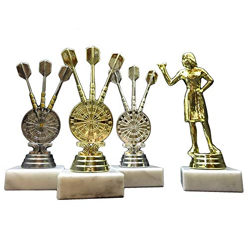 RaRu 3 Dart-Pokale (Gold, Silber, Altsilber) + Beste Dame mit Ihrer Wunschgravur