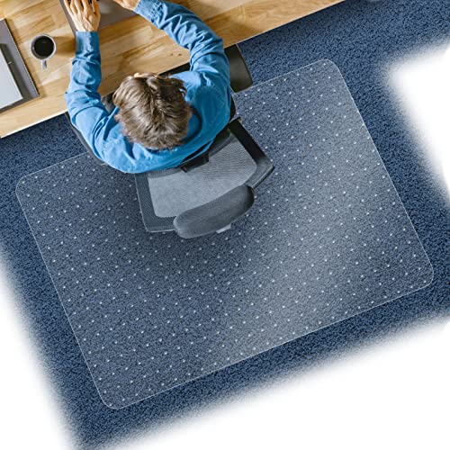 Bodenschutzmatte aus PET - transparente Schutzmatte für Teppichböden - 100% recyclebar - nachhaltige Bürostuhlmatte - 90x120 cm