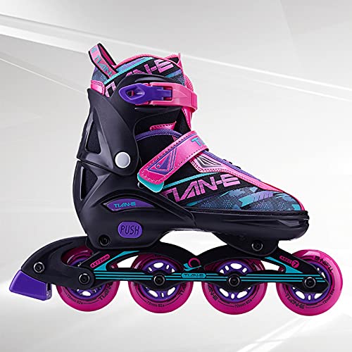 TongNS1 Rollschuhe Roller Skates Inliner Damen Herren, Inlinerskates,Chrome Kugellager Dreifach Schutz Leichte Anfänger,Unisex Fitness Skates für Erwachsene Pink,S