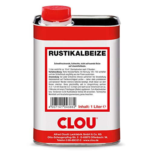 CLOU Rustikalbeize Farbton Nr. 2578 1 Liter Verfärbung Holz Betonung Maserung Beize