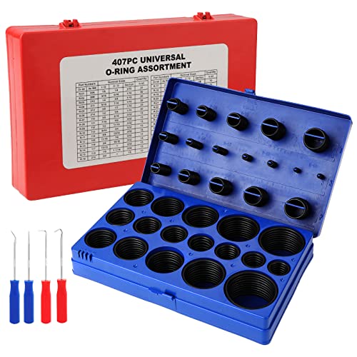 WiMas 826PCS Gummi Dichtungen Ringe Kit 32 Größen SAE und Metrisch O Ring Sortiment Gummidichtung Dichtungssatz Dichtungsgummi für Plumbing Auto Faucet Repair mit 4 Pick and Hook