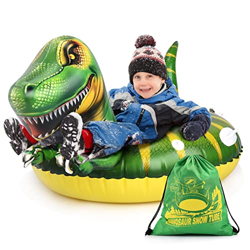 MDINGTD Schlitten Kinder, Dinosaurier Spielzeug Weihnachts Geschenke für Kinder Aufblasbare Schlitten Spielzeug Jungen Mädchen 5-15 Jahre Snow Tubu Geschenk für Jungen