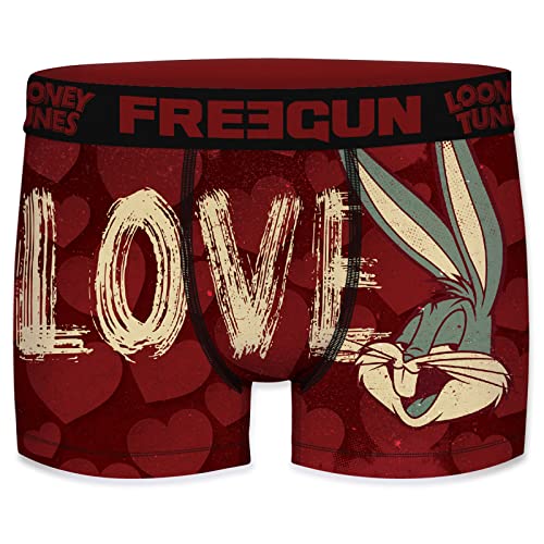 FREEGUN Looney Tunes Herren-Boxershorts, Valentinstag, Love Bunny, L