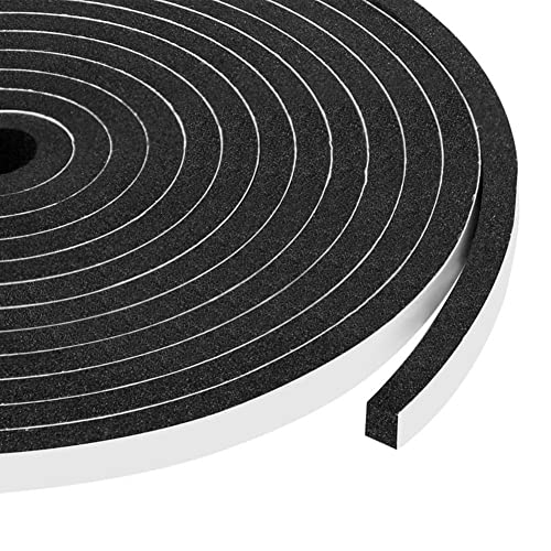 Yotache Dichtungsband Selbstklebend, Schaumstoffband mit hoher Dichte 6mm(B) x 6mm(D), Selbstklebendes Moosgummiband für Kollision Siegel Schalldicht (3 Rollen x 3M Lang)