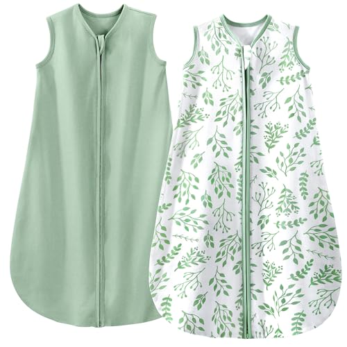 Yoofoss 2er Pack Schlafsack Baby Sommer 100% Baumwolle 0.5 Tog Sommerschlafsack Atmungsaktiv Babyschlafsack 78 cm für Jungen Mädchen Neugeborene 6-12 Monate