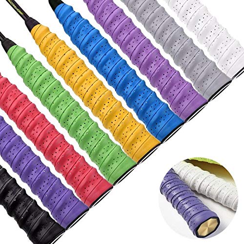 Griffbänder,Febbya 9 pack Griffband für Tennis Anti Slip Ersatz Schläger Overgrip Multicolor Für Tennis Badminton Squash Racketball Schläger und Angelrute