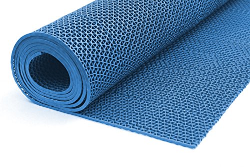 ONPIRA Bodenmatte in 3 Farben Saunaläufer Duschmatte Antirutschmatte Meterware 90 und 120 cm (90cm Blau)