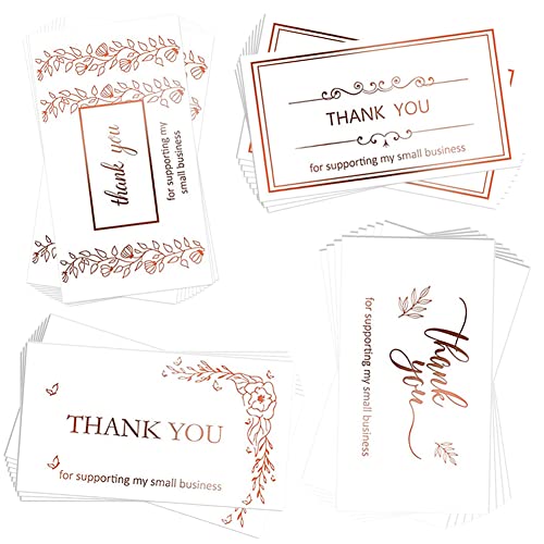 200 Stücke Thank You for Supporting My Small Business Karten, Bronzieren Danke Karten,Retail Verpackung Dankeskarten für kleine Unternehmer