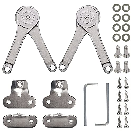 Fippy 2 Stück Deckelstützscharniere Klappenbeschlag Klappenstütze Klappenhalter Scharnier für Stütze von Schränken Spielzeugkiste Schrank, Öffnungswinkel 75 ° / 90 ° / 110 °