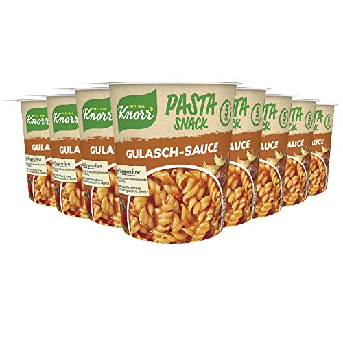 Knorr Pasta Snack Gulasch-Sauce leckere Instant Nudeln fertig in 5 Minuten 8x60g 1 Portion