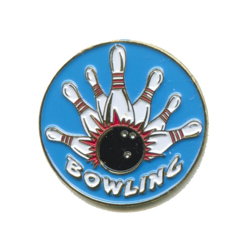 Bowling Kegeln Bowlen Pin Kegel Kugel Metall Button Badge Pin Anstecker 0133