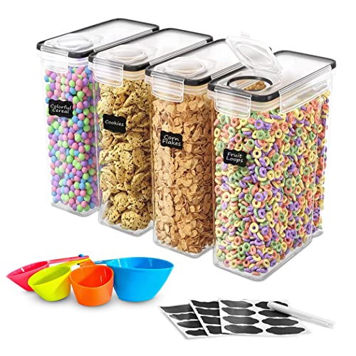 GRANDAT Vorratsdosen Set ( 4x 4L), BPA frei Kunststoff Vorratsdosen luftdicht mit deckel, küche aufbewahrung für Nudeln, Müsli, Reis, Mehl, Getreide, cornflakes usw