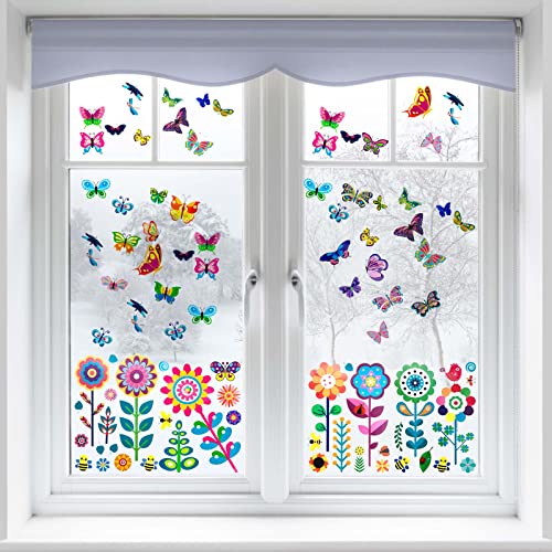 Fensterbilder Frühling Selbstklebend selbsthaftend und Immer Wieder neu platzierbar 9 Blatt ideal zur Gestaltung von Fensterbildern