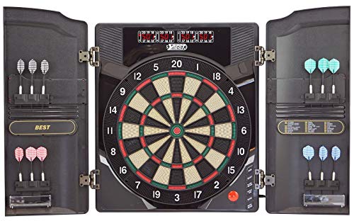 Best Sporting elektronische Dartscheibe OXFORD 2.0, LED Dartautomat Kabinett mit 12 Dartpfeilen, Ersatzsspitzen und Netzteil
