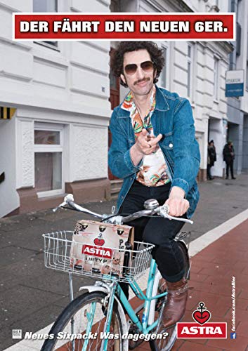 ASTRA Bier Werbung/Reklame Plakat DIN A1 59,4 x 84,1cm Der fährt den neuen 6er, kultiges Poster aus St. Pauli