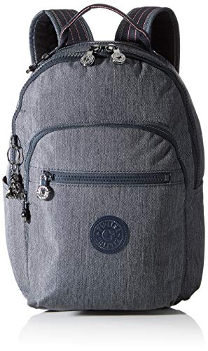 Kipling SEOUL S, Kleiner Rucksack mit Laptop-Schutz 13 Zoll, 35 cm, 14 L, 0.50 kg, Active Denim