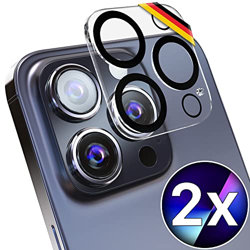 UTECTION 2X Kamera Schutzglas für iPhone 14 PRO & iPhone 14 PRO MAX - Perfekte Anbringung & volle Abdeckung - Camera Full Cover Glas Anti Kratzer, 2 Stück