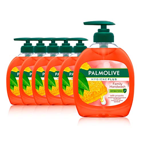 Palmolive Seife Hygiene-Plus Family 6 x 300 ml - Flüssigseife zur sanften Reinigung der Hände, antibakteriell, für alle Hauttypen, flüssige Handseife