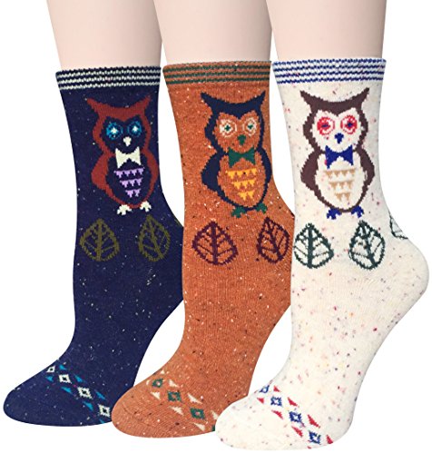 Chalier Fashion 3 Paar Damen socken mit Süße Tier Motiv für Winter warme und weiche Socken besten Weihnachten Geschenk MEHRWEG