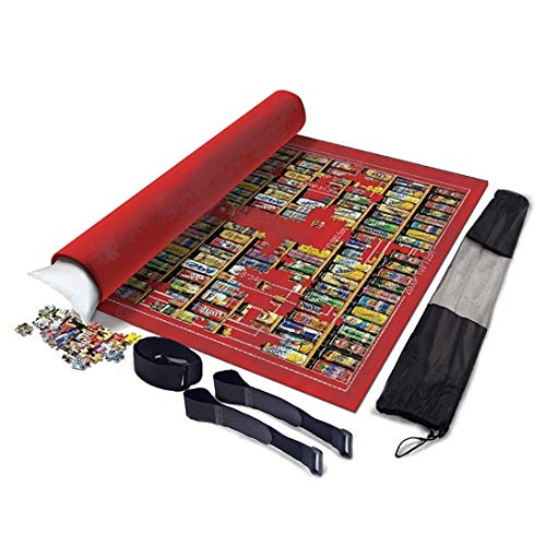 XYMLGS Flexible Rollen Mat Puzzle Isomatte Faltbare Jigroll Puzzle Lagerung Filzmatte 1000 1500 2000 Stück, Groß 120cm * 80cm Decke Grau/Blau/Grün/Rot, beweglicher aufblasbarer Kern Geschenk