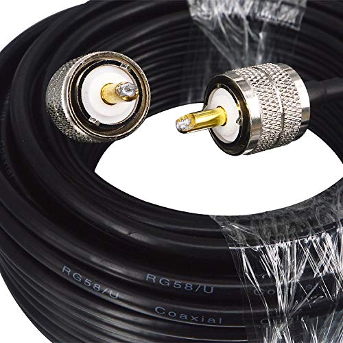 BOOBRIE UHF auf UHF Kabel 20M RG58/U Kabel PL259 Adapter UHF Stecker zu UHF Stecker Radio Antennen Kabel Amateurfunk Kabel Geringer Verlust CB Koaxialkabel für Antenne/Rundfunk/Telekommunikation