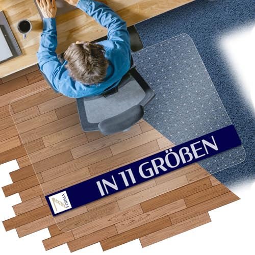 Bodenschutzmatte aus PET - transparente Schutzmatte für Hartböden - 100% recyclebar - nachhaltige Bürostuhlmatte - vielseitige Unterlage als Bodenschutz für Büro und Zuhause - 150x200 cm