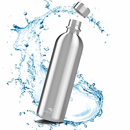 MATE OF STEEL® Isolierflasche Kompatibel mit Sodastream Duo & Easy - Premium 0.8L - 24h kaltes Wasser Spülmaschinenfest | 0.8 Liter Edelstahl Flasche aus Metall | Ersatzflaschen