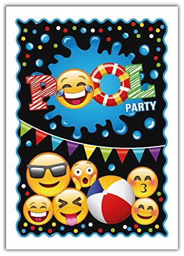 12 Einladungskarten zum Kindergeburtstag Schwimmbad Jungen Jungs Mädchen Einladungen zum Geburtstag Pool-Party