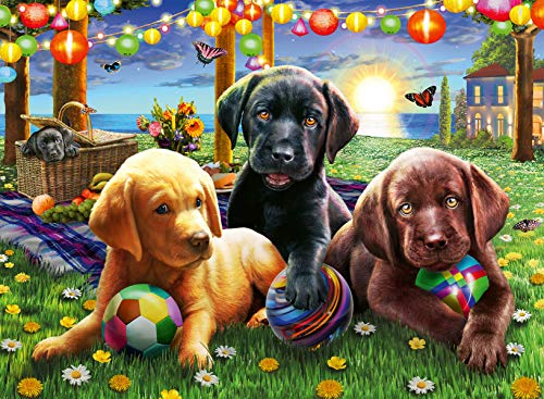 Ravensburger Kinderpuzzle - 12886 Hunde Picknick - Tier-Puzzle für Kinder ab 6 Jahren, mit 100 Teilen im XXL-Format