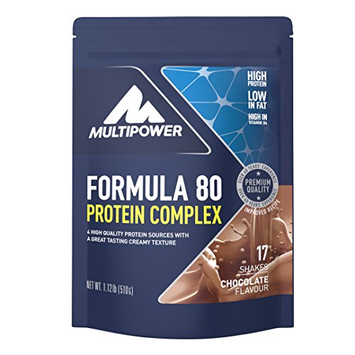 Multipower Formula 80 Protein Complex – Mehrkomponenten Protein Pulver für den Muskelaufbau – Proteinpulver mit Casein für eine langfristige Versorgung – mit cremigem Schokoladen Geschmack – 510 g