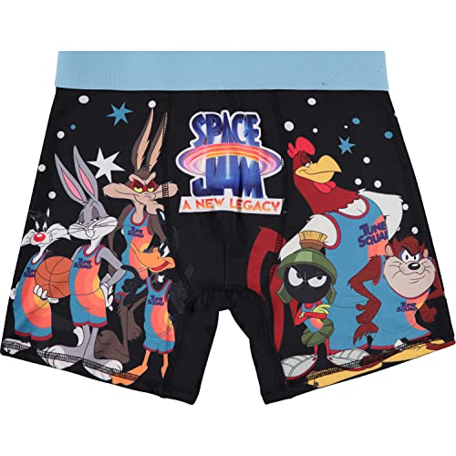 space jam Movie Boxershorts für Herren – Tune Squad Marvin & Bugs Bunny 90er Jahre Erwachsene Boxershorts, Schwarz, Large