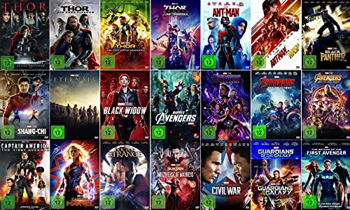 Marvel Studios 22er Mega Bundle - Thor 1-4 Doctor Strange 1+2 Guardians of the Galaxy 1+2 u.v.m. [DVD-Set] Inkl. 3 Poster (Marvel-Filme)