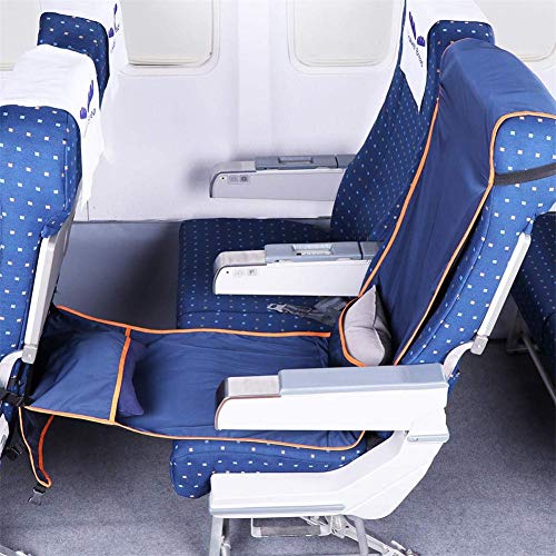 DYHQQ Flugzeug-Fußstützen-Hängematte, tragbare Reisefußstütze mit aufblasbaren Kissen, höhenverstellbare Handgepäck-Fußstützen-Hängematte