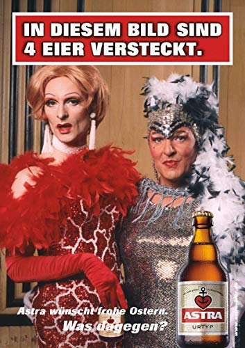 ASTRA Bier Werbung/Reklame Plakat DIN A1 59,4 x 84,1cm In diesem Bild sind 4 Eier versteckt kultiges Poster aus St. Pauli