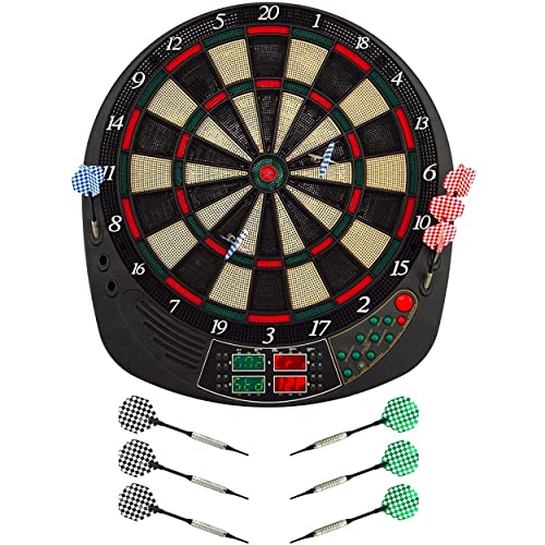 Best Sporting Dartscheibe elektronisch Coventry I Dartscheibe elektronisch mit LED-Anzeigen I E-Dartscheibe mit 12 Dartpfeilen & Ersatzspitzen I hochwertiger Dartautomat für 16 Spieler