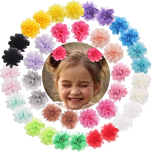 MiDoDo 40 Stück Baby Mädchen Haarspangen Chiffon Blumen Alligator Clips 2 Zoll Boutique Clips Blume Haarschmuck für Teenager Kinder Kleinkinder (40 Stück)