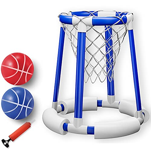 LACORAMO Pool Basketballkorb, schwimmender Basketballkorb für Schwimmbad Wasserspiel Set