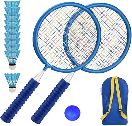 Ysislybin Kinder Schläger Set,Mini Badminton Set,Kinder Badmintonschläger Set,Badminton-Set,Durable Professionelle Schläger Set,mit Federball, für Kinder ab 3-12,für Garten,Park oder Strand (Blau)