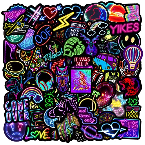 RGBEE Wasserfeste Aufkleber Sticker Set 100 Stücke, Vintage Graffiti Decal Neon Aufkleber für Skateboard Laptop Koffer Helm Motorrad Auto Fahrrad Computer