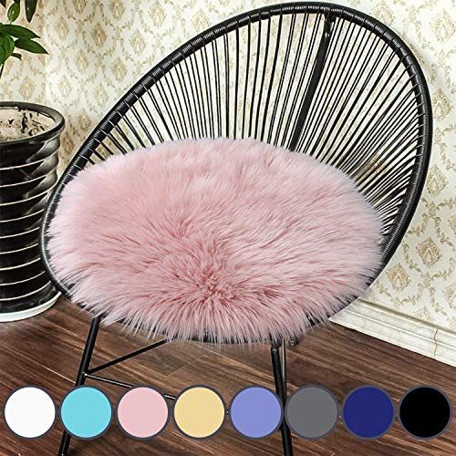 YIQI Faux Lammfell Schaffell Teppich Kunstfell Dekofell in Super weich Lammfellimitat Teppich Longhair Fell Optik Nachahmung Wolle Bettvorleger Sofa Matte (30 x 30 cm Rosa)