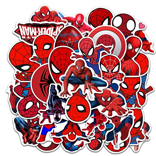 35 Stück Superheld Sticker Set - Spider Man Aufkleber Deko für Auto Laptop Skateboard Fahrrad Moped Motorrad, Geeignet für Erwachsene Kinder