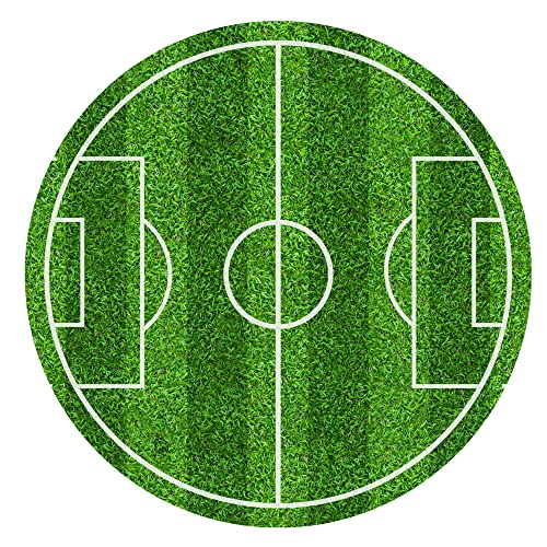 J&M DECO Tortenaufleger Geburtstag - Fußball Tortendeko - Geburtstagskuchen Deko aus Fondant - Rund 20 cm - Esspapier Tortendeko - Tortenaufleger Fussball - Cake Decoration