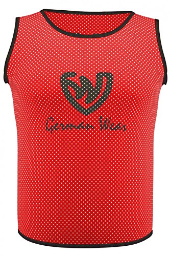 German Wear 12x Fußball Leibchen Trainingsleibchen Markierungshemd Fußballleibchen für Kinder Jugend und Erwachsene, Farbe:Rot, Bibs:Senior (L)