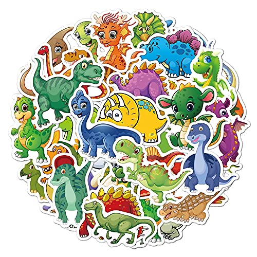 50 Stück Dino Stickers Aufkleber Dinosaurier für Kinder Junge, wasserdichte Vinyl Stickers Set für Wasserflaschen, Fahrrad, Roller, Helm, Notebook, Kindergeburtstag