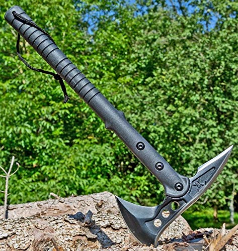 VIKING GEAR® Tomahawk M48 Tactical Tomahawks, schwarz - 40 cm lang - Outdoor Beil - Zombie Dead - SWAT - Hawk - Camping - Prepper - Survival Ausrüstung
